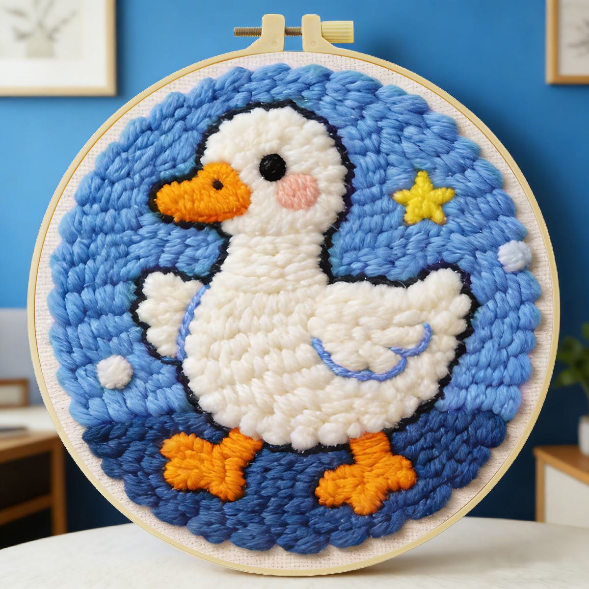 Is Sewing Textile Art - 20X20CM/7.87inch Animal - Duck punch needle