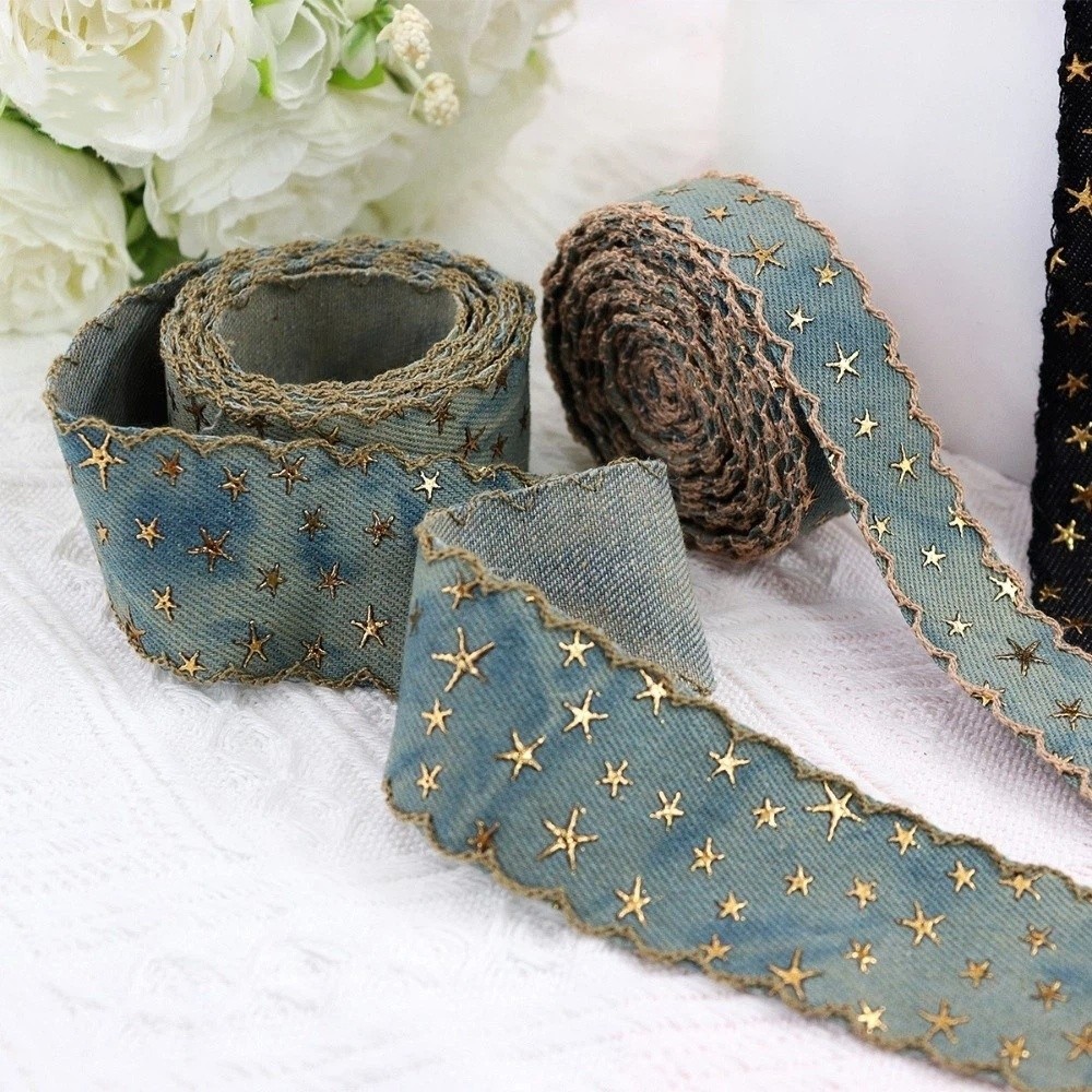 Textile Sewing Patterns - 1 yard 38MM Width Denim Cloth