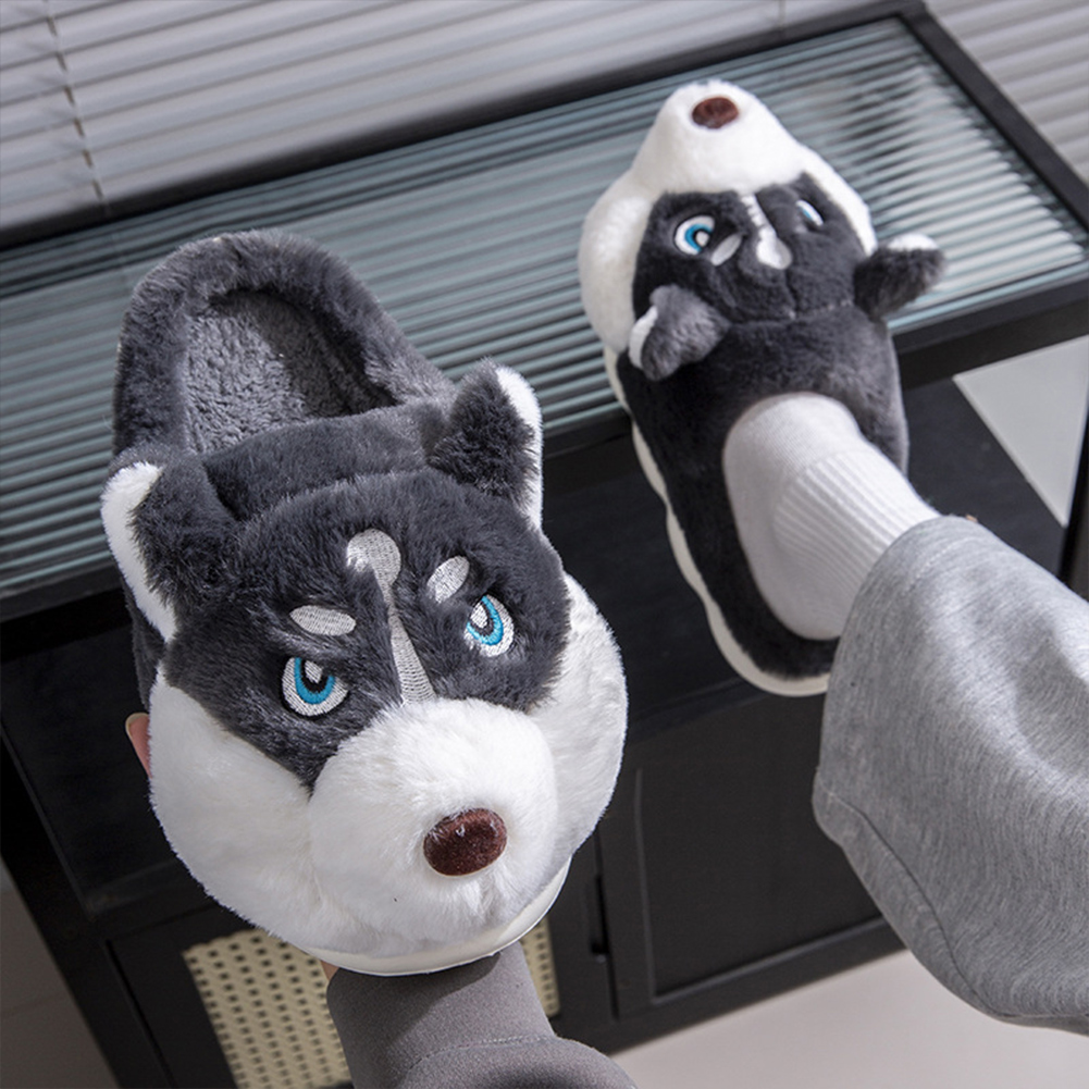 Sewing House - Plush Husky Slippers Plush Closed Toe