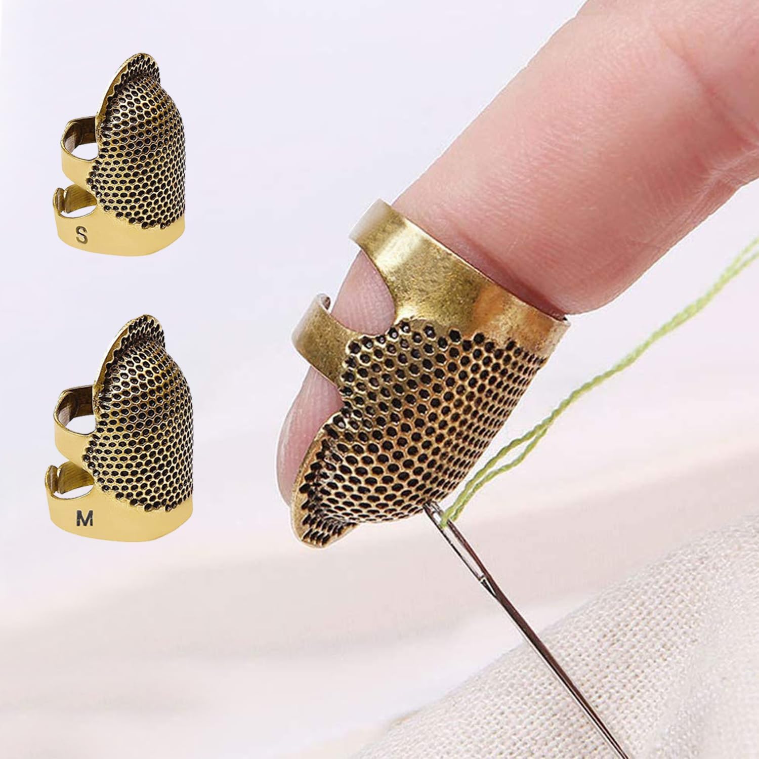 Sewing Thimble Metal - Adjustable Metal Sewing Thimbles S+M –