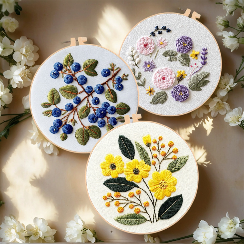 Textile Sewing Patterns - MomoArt DIY Embroidery Kit Flower Pattern
