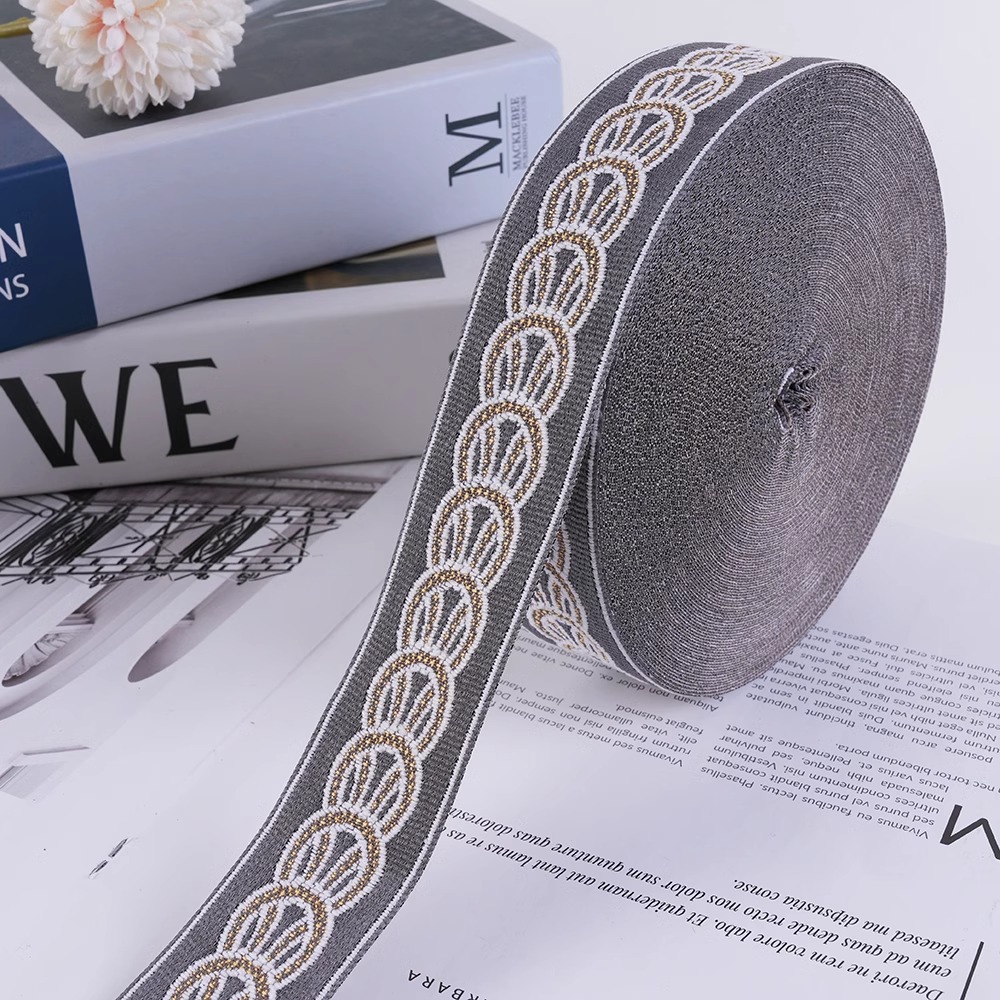 Sewing Thread In Textile - 25 Meters Luxury Woven Jacquard Ribbon