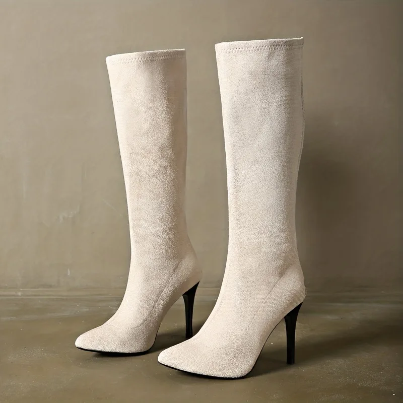 Women's Fashion Boots	Pointed  - Sewing Zipper reseña y precio