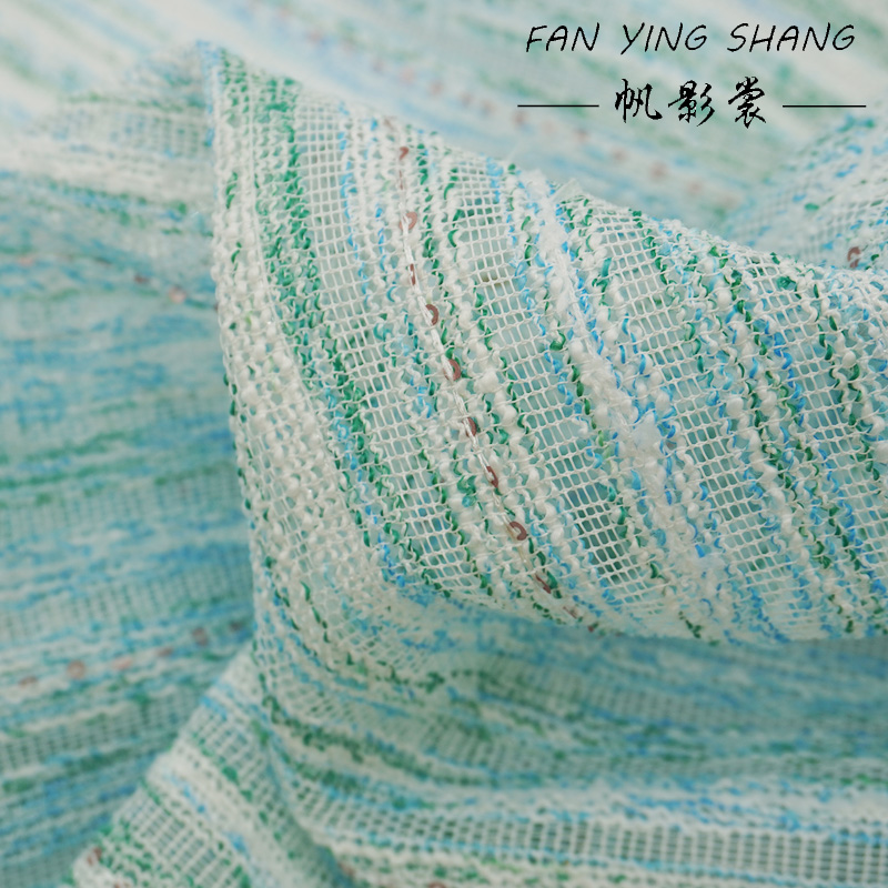 Green Sky Blue White Sequin Tw - Sewing Tweed reseña y precio