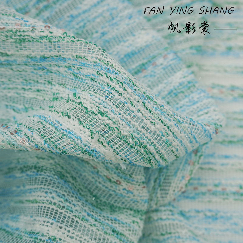 Green Sky Blue White Sequin Tw - Sewing Tweed reseña y precio