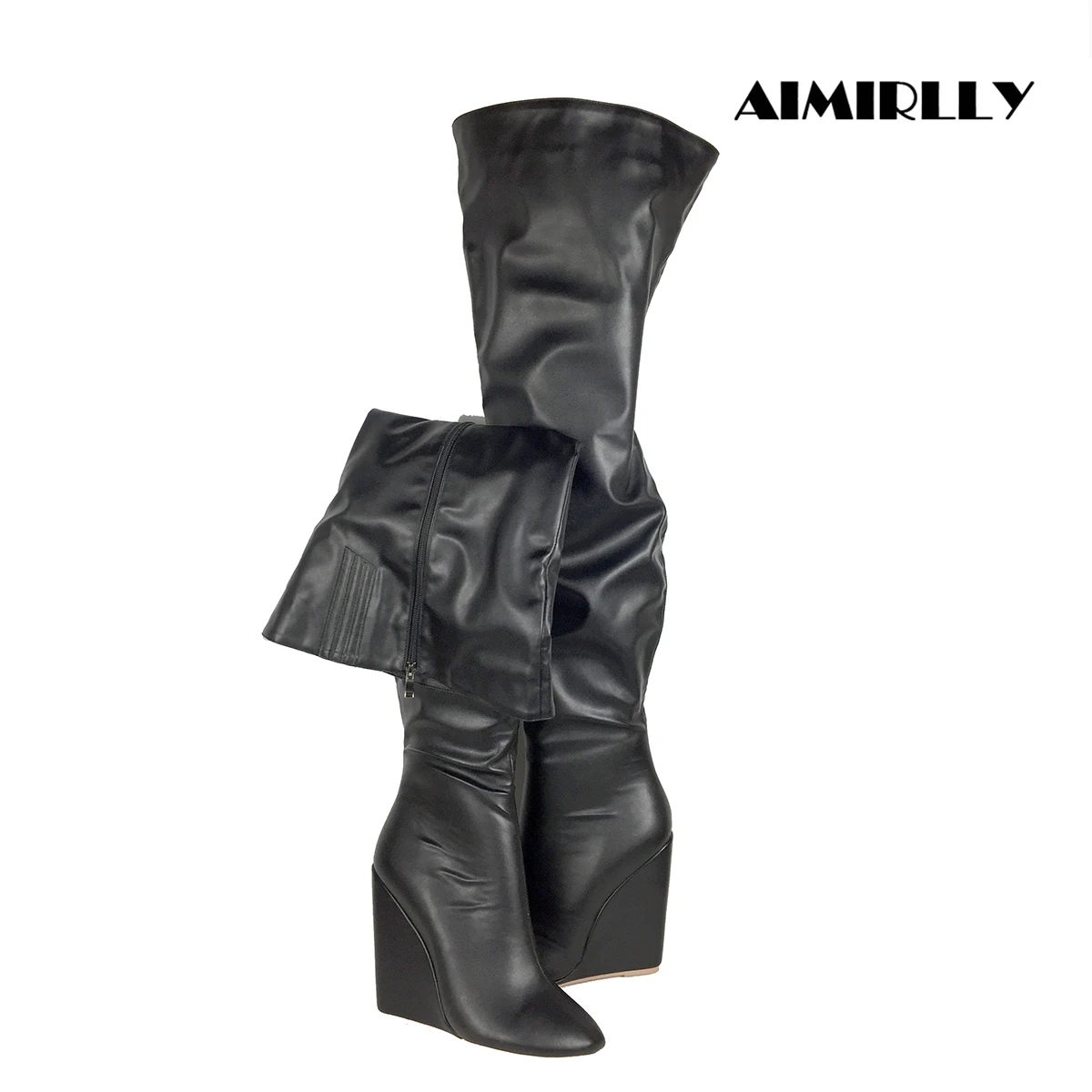 Women’s Black Over-the-Knee Bo - Sewing Zipper reseña y precio