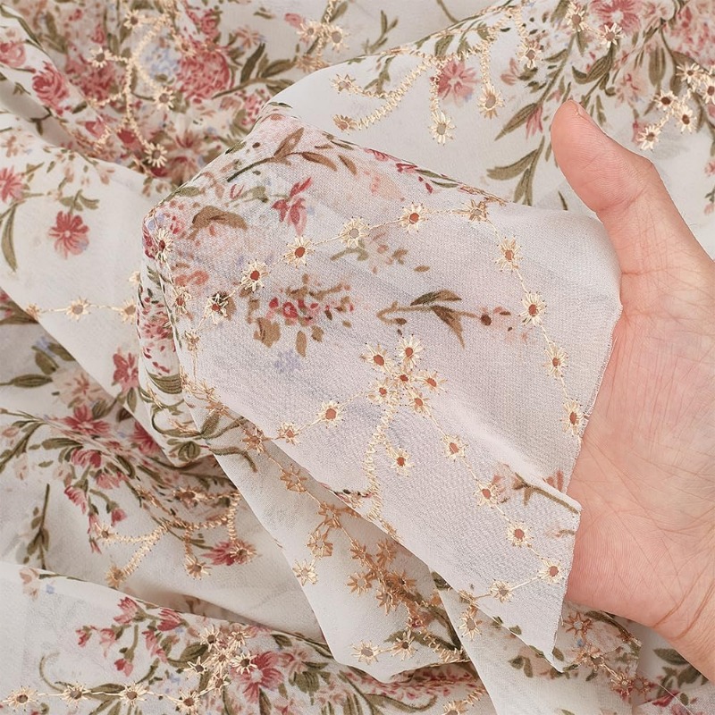 2 Yards/1.8m Embroidered Eyele - Sewing Eyelet Fabric reseña y precio