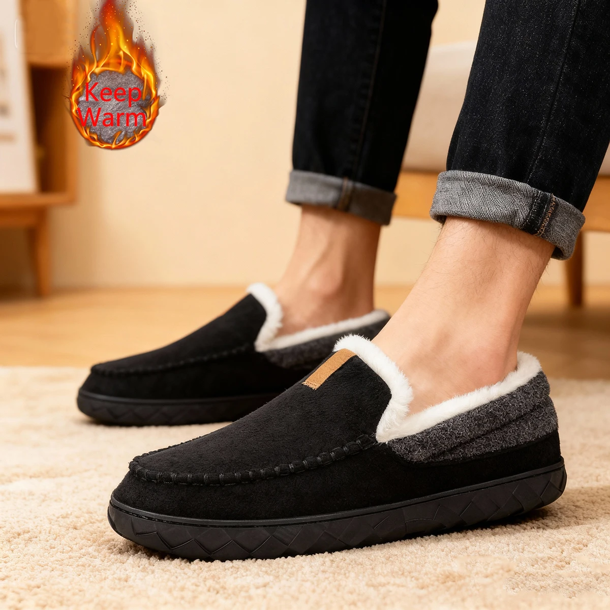 Men's Slippers Home Sewing Plu - Sewing House reseña y precio