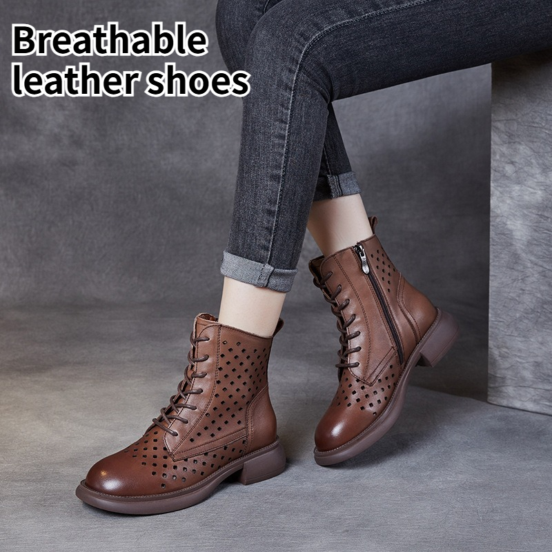 Spring Women Open Toe Genuine  - Sewing Zipper reseña y precio