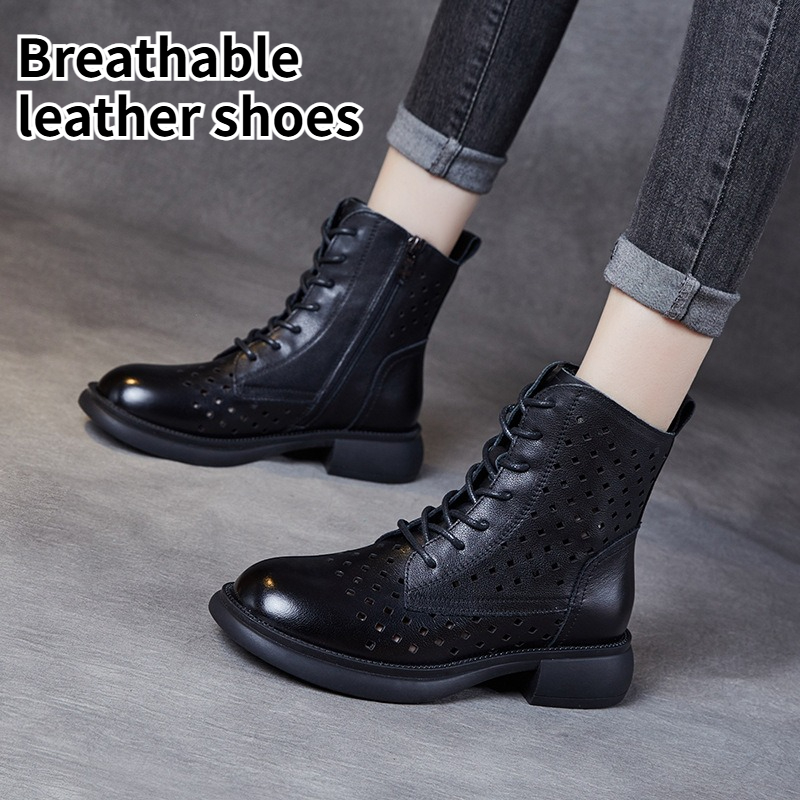 Spring Women Open Toe Genuine  - Sewing Zipper reseña y precio