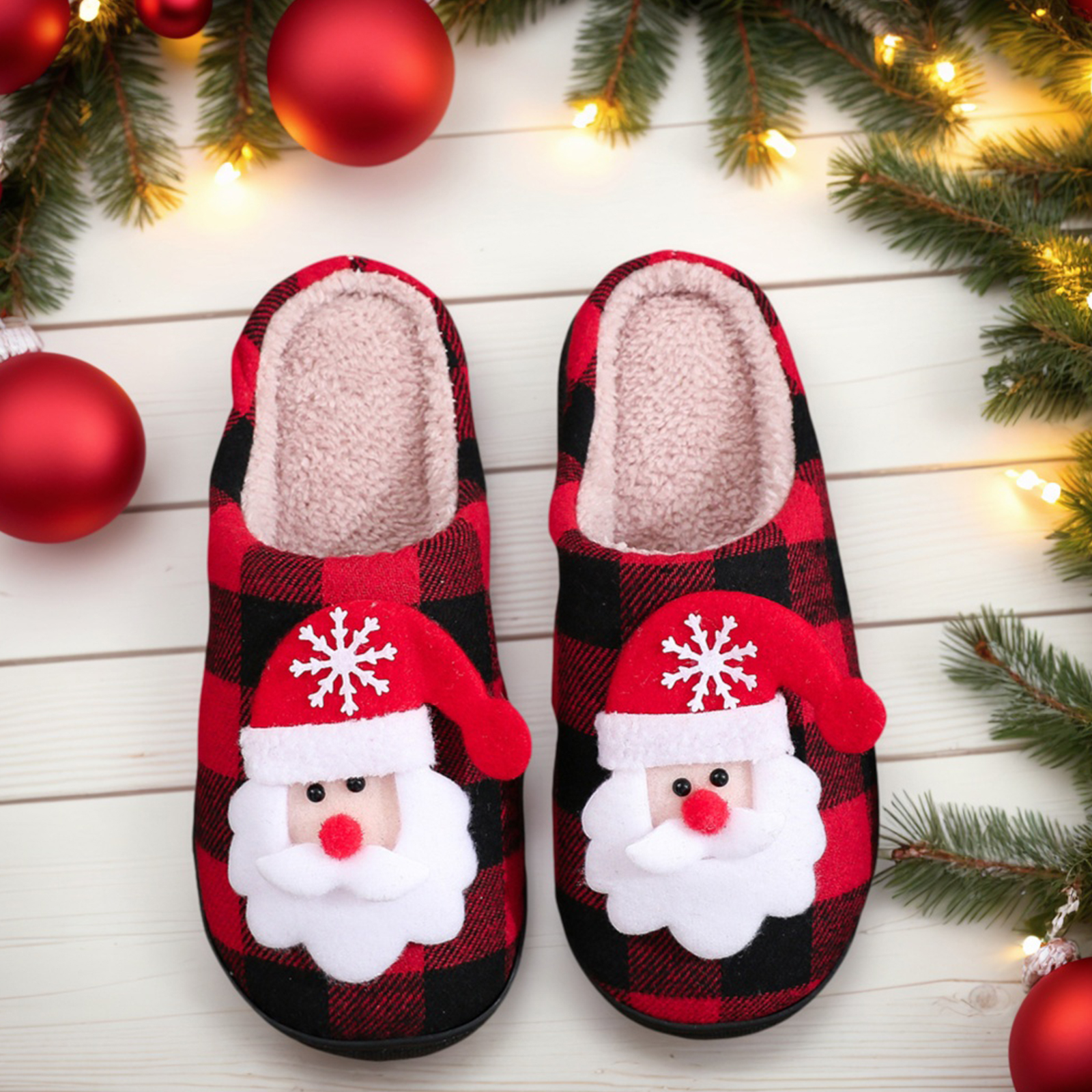 Christmas Couple Fuzzy Slipper - Sewing House reseña y precio