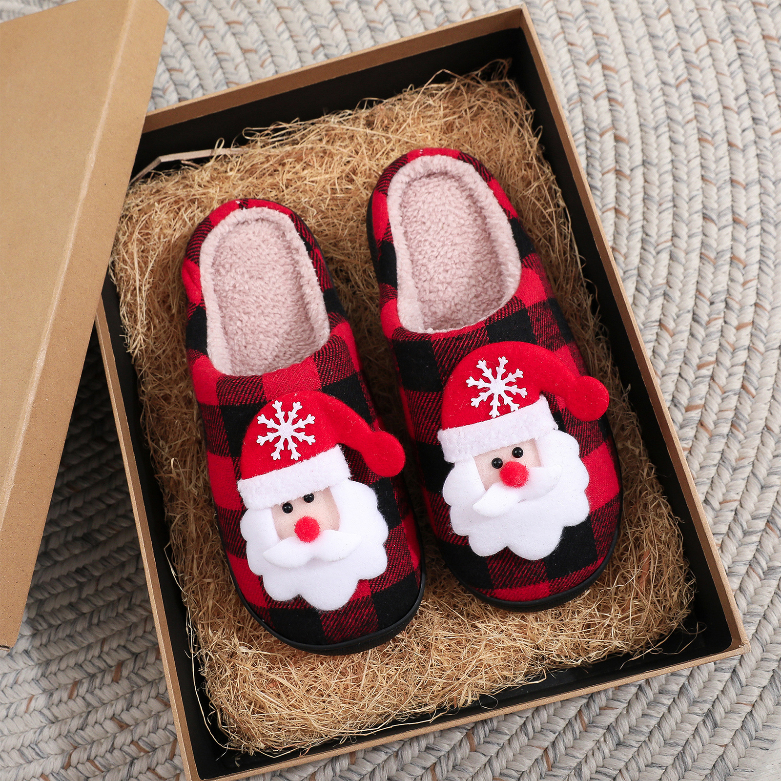 Christmas Couple Fuzzy Slipper - Sewing House reseña y precio