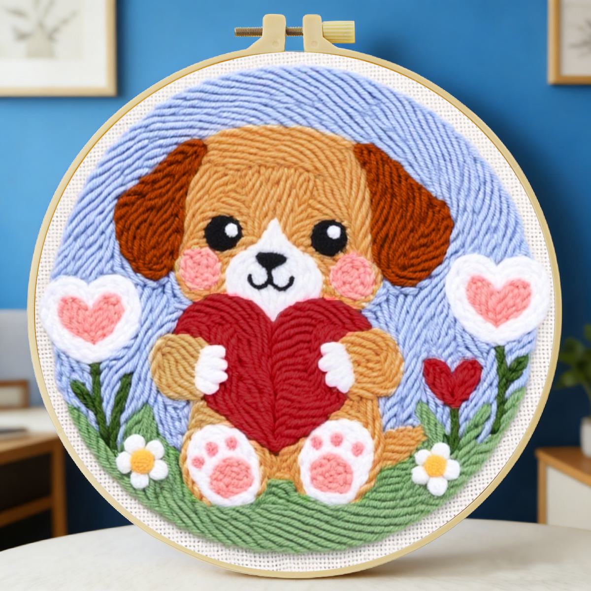 20X20CM/7.87inch dog punch nee - Is Sewing Textile Art reseña y precio