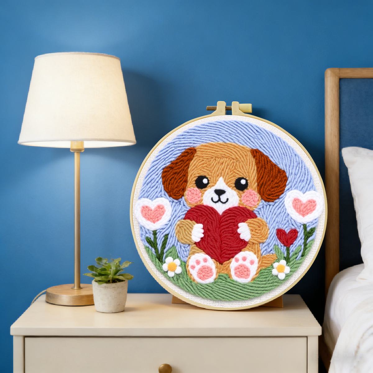 20X20CM/7.87inch dog punch nee - Is Sewing Textile Art reseña y precio
