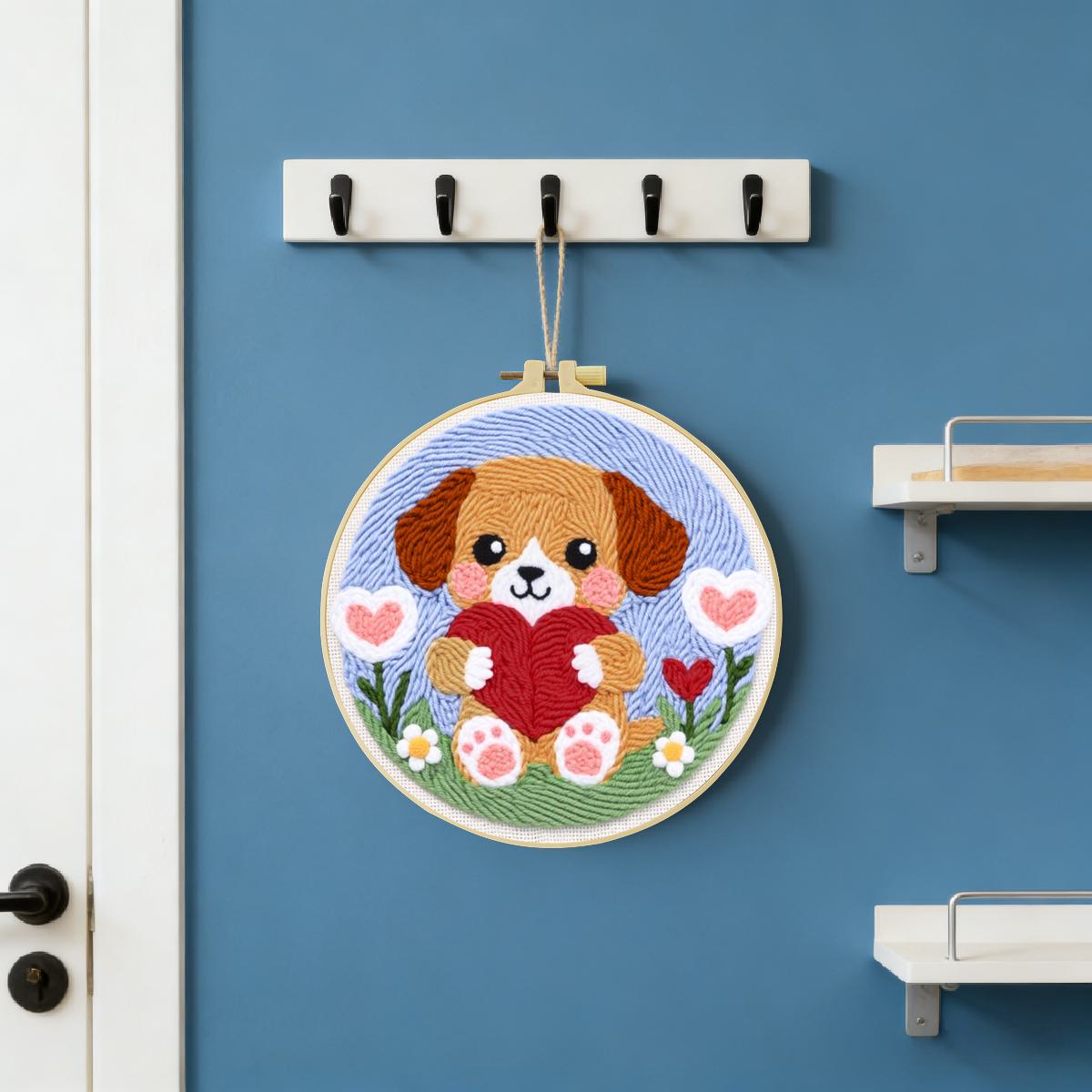 20X20CM/7.87inch dog punch nee - Is Sewing Textile Art reseña y precio