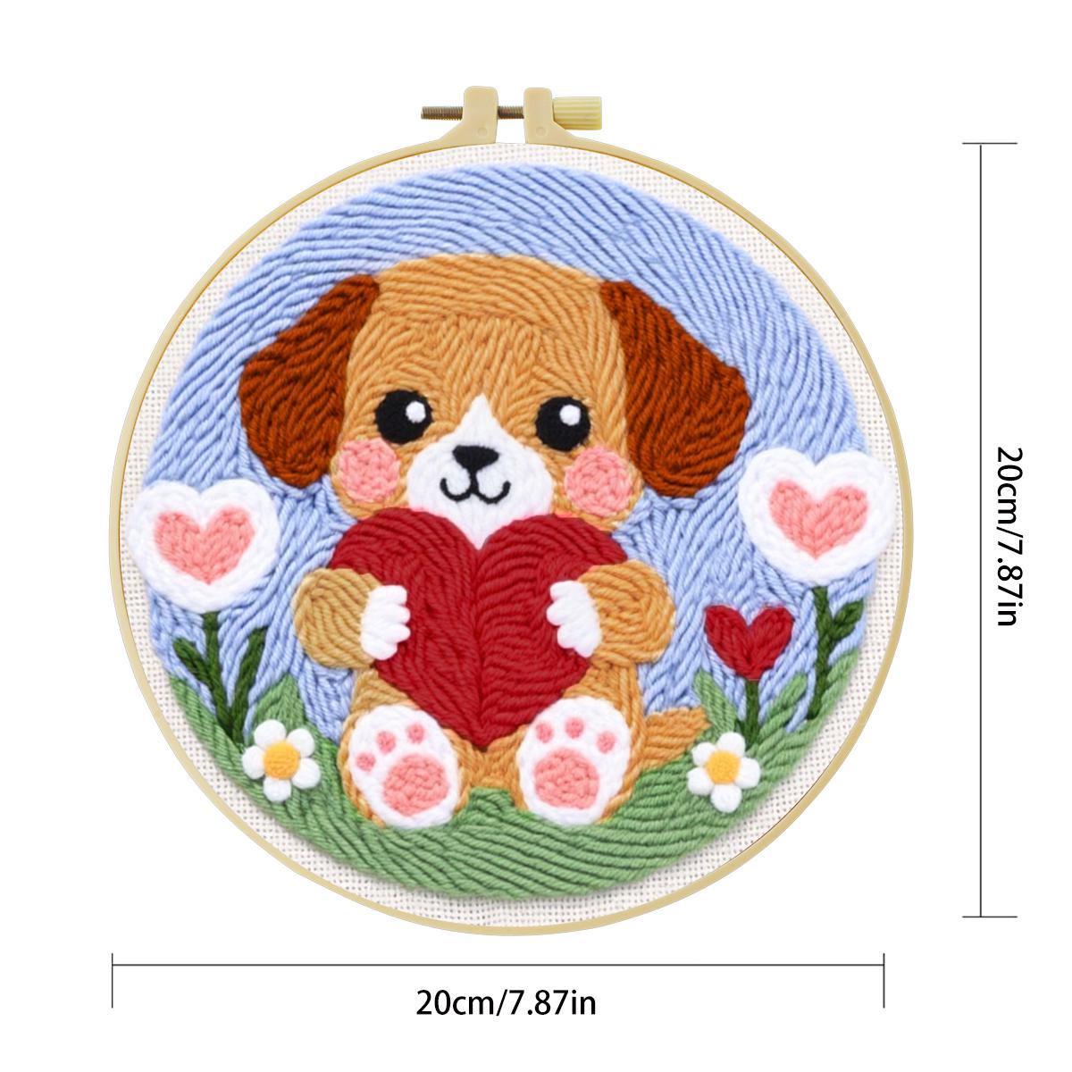 20X20CM/7.87inch dog punch nee - Is Sewing Textile Art reseña y precio