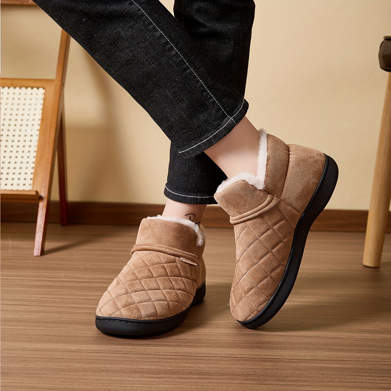 Winter Warm Plush Slippers Men - Sewing House reseña y precio