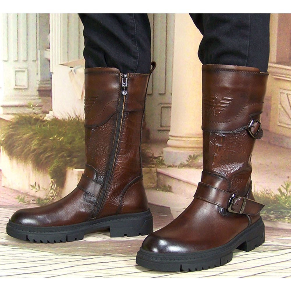 Fashion Men's Genuine Leather  - Sewing Zipper reseña y precio