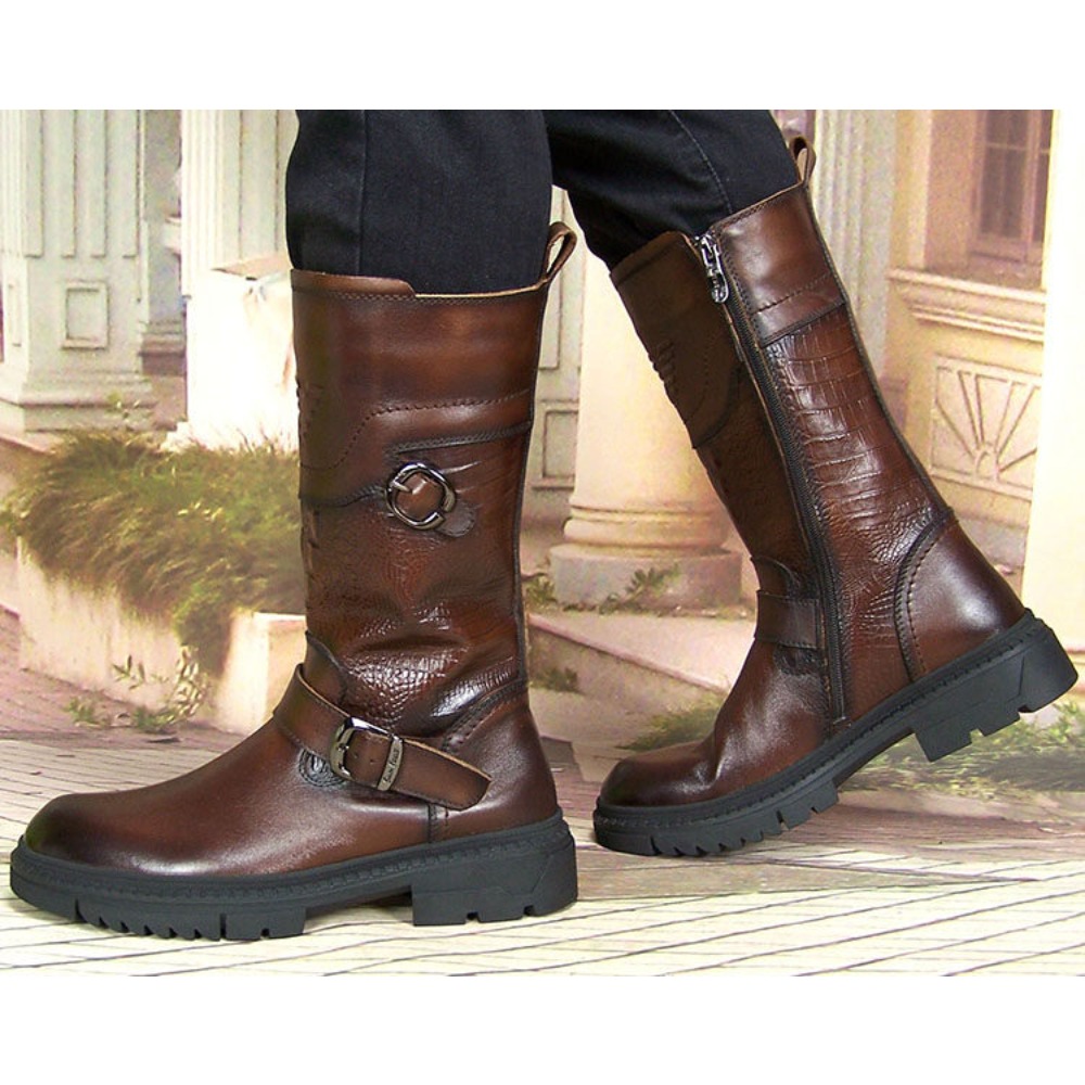 Fashion Men's Genuine Leather  - Sewing Zipper reseña y precio