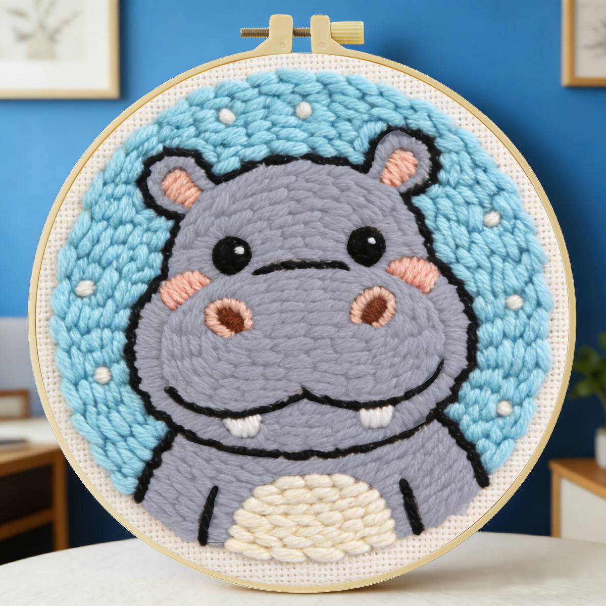 20X20CM/7.87inch Hippos punch  - Is Sewing Textile Art reseña y precio