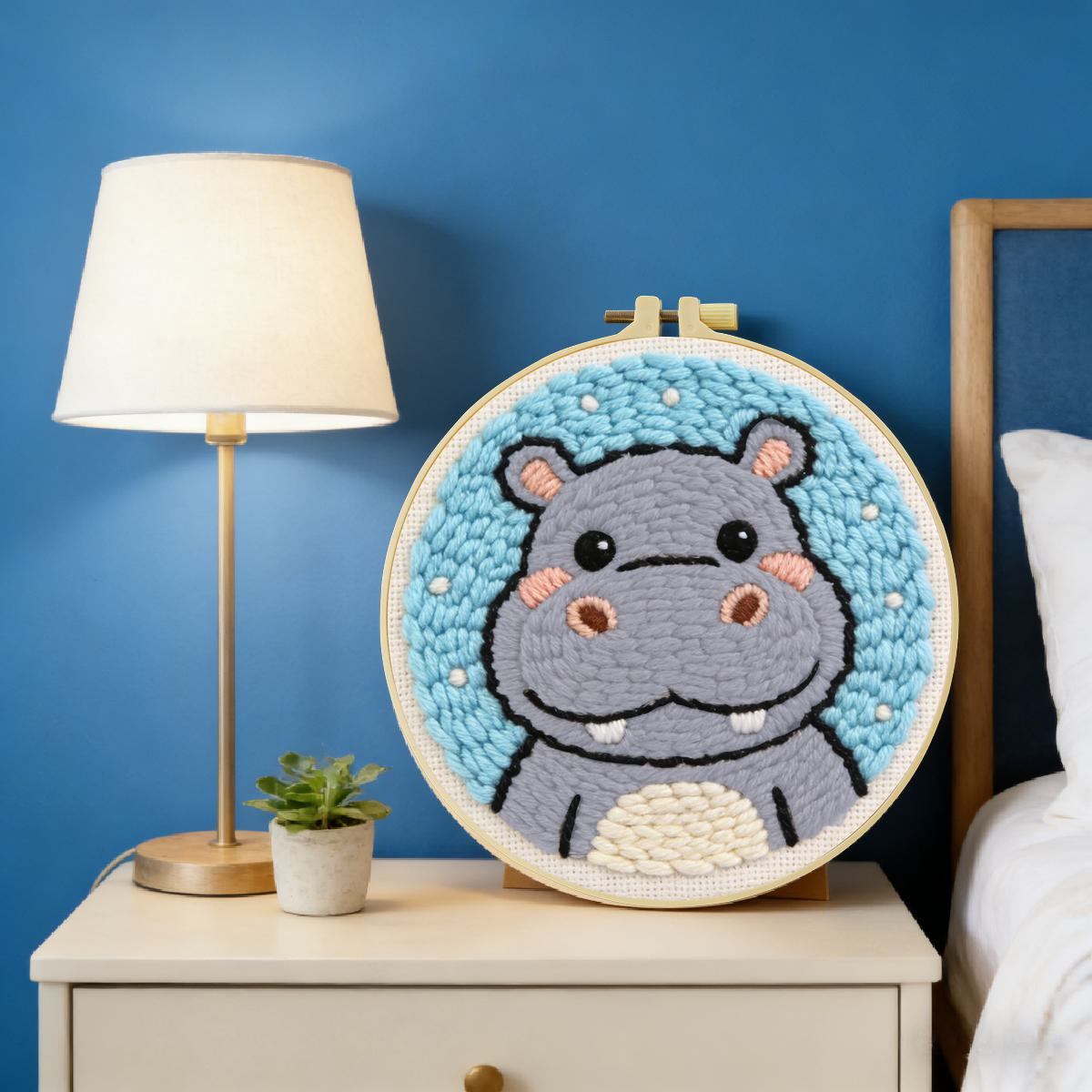 20X20CM/7.87inch Hippos punch  - Is Sewing Textile Art reseña y precio