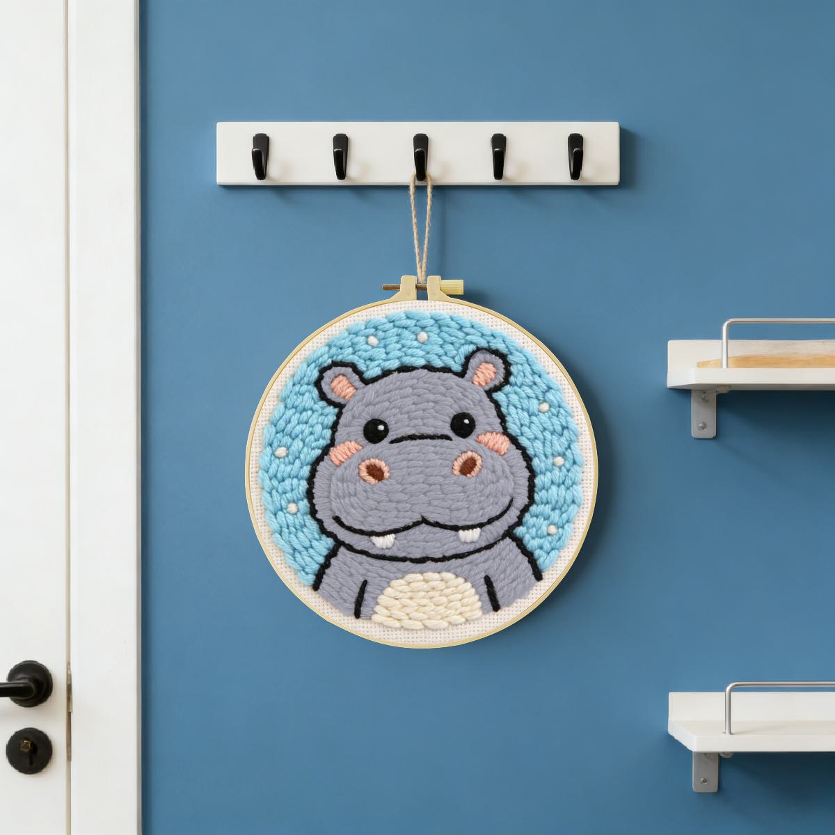 20X20CM/7.87inch Hippos punch  - Is Sewing Textile Art reseña y precio