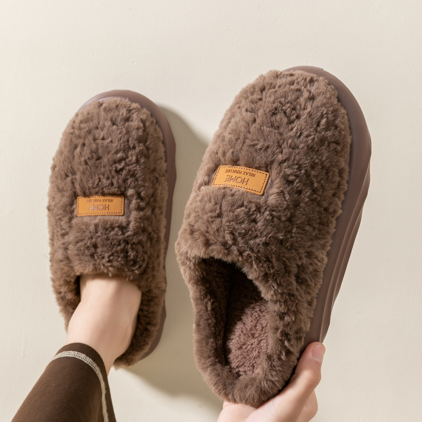 Men's Plush Slippers, Winter I - Sewing House reseña y precio
