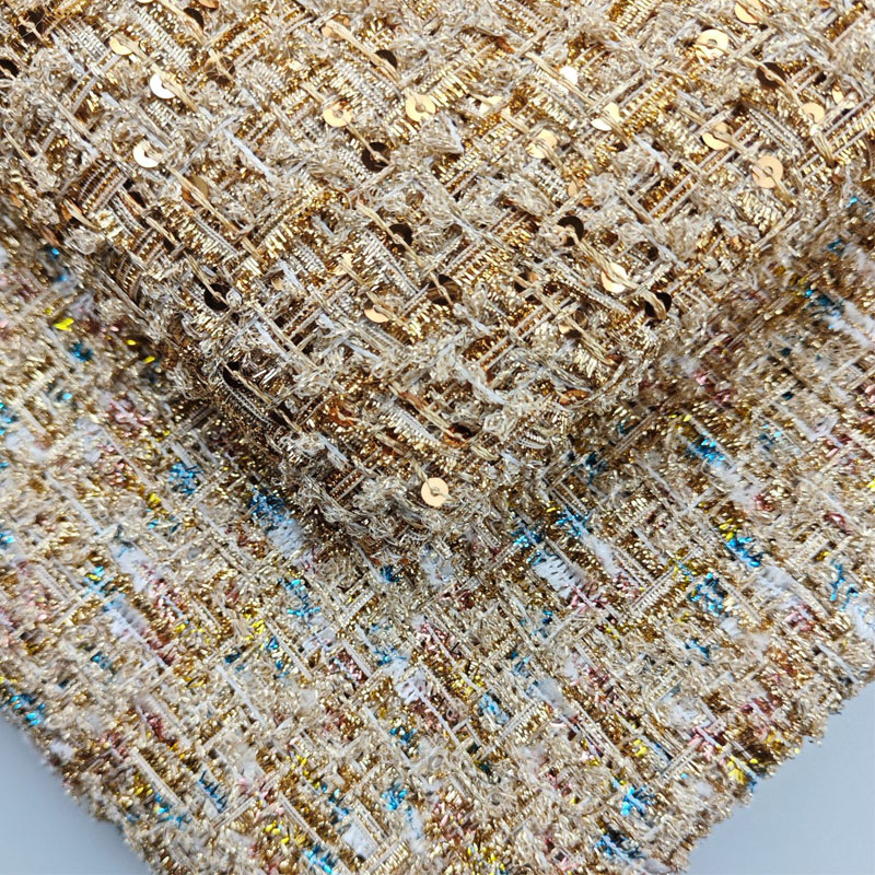 Gold Wire and Sequin Yarn-Dyed - Sewing Tweed reseña y precio