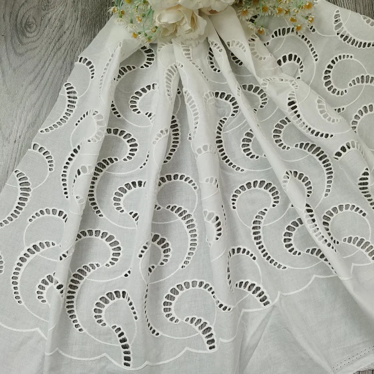 100% cotton embroidered hollow - Sewing Eyelet Fabric reseña y precio