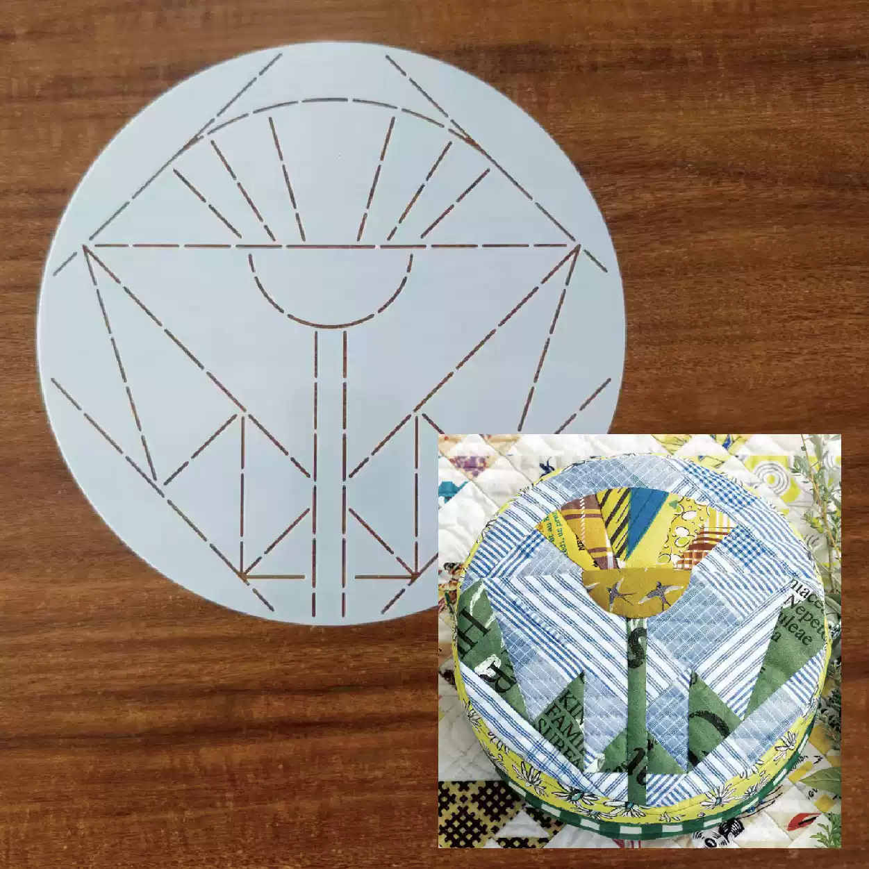 leaf flower Sashiko Embroidery - Is Sewing Textile Art reseña y precio