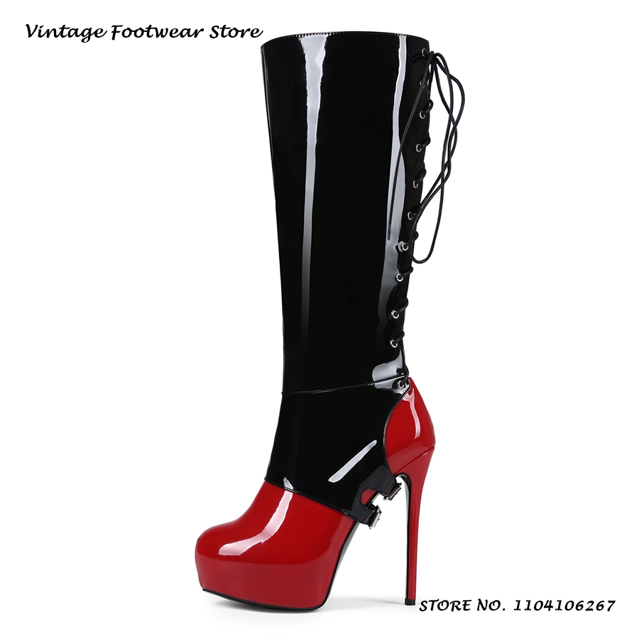 Patchwork Patent Leather Platf - Sewing Zipper reseña y precio