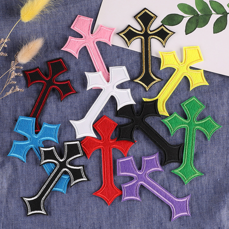 10 Pcs Multi Colored Cross Emb - Textile Sewing Patterns reseña y precio