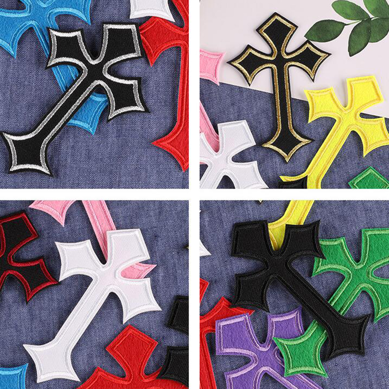 10 Pcs Multi Colored Cross Emb - Textile Sewing Patterns reseña y precio