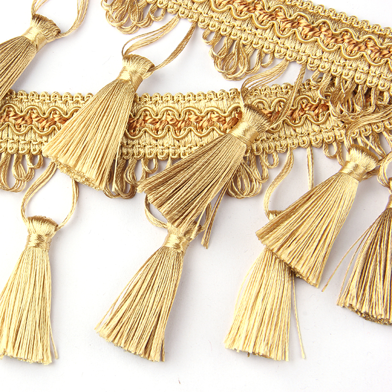 Long Gold Sewing Tassel Fringe - Sewing Thread In Textile reseña y precio