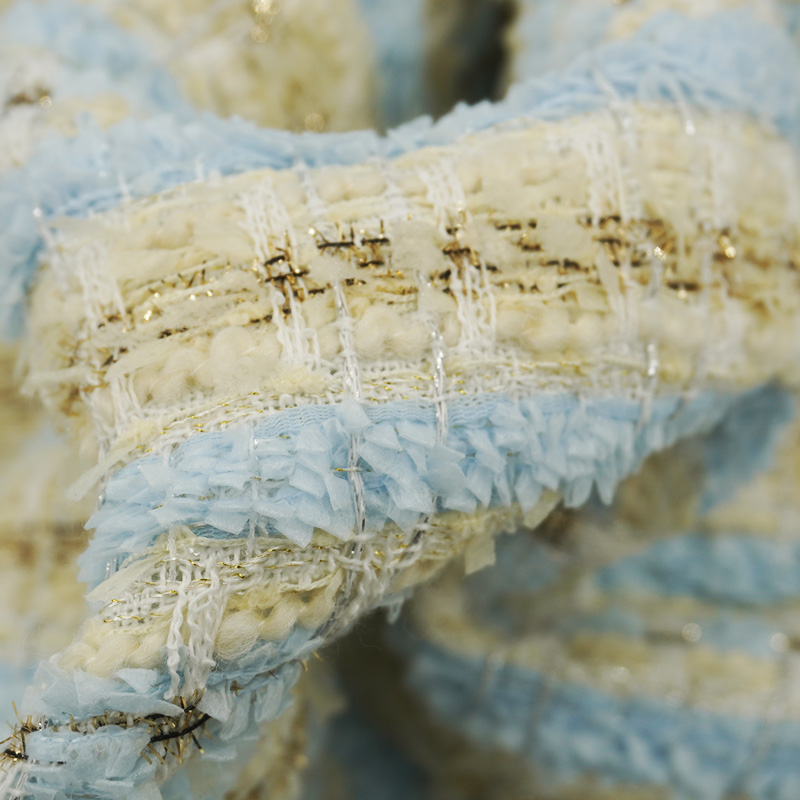 Blue Gold Interlace Plaid Twee - Sewing Tweed reseña y precio