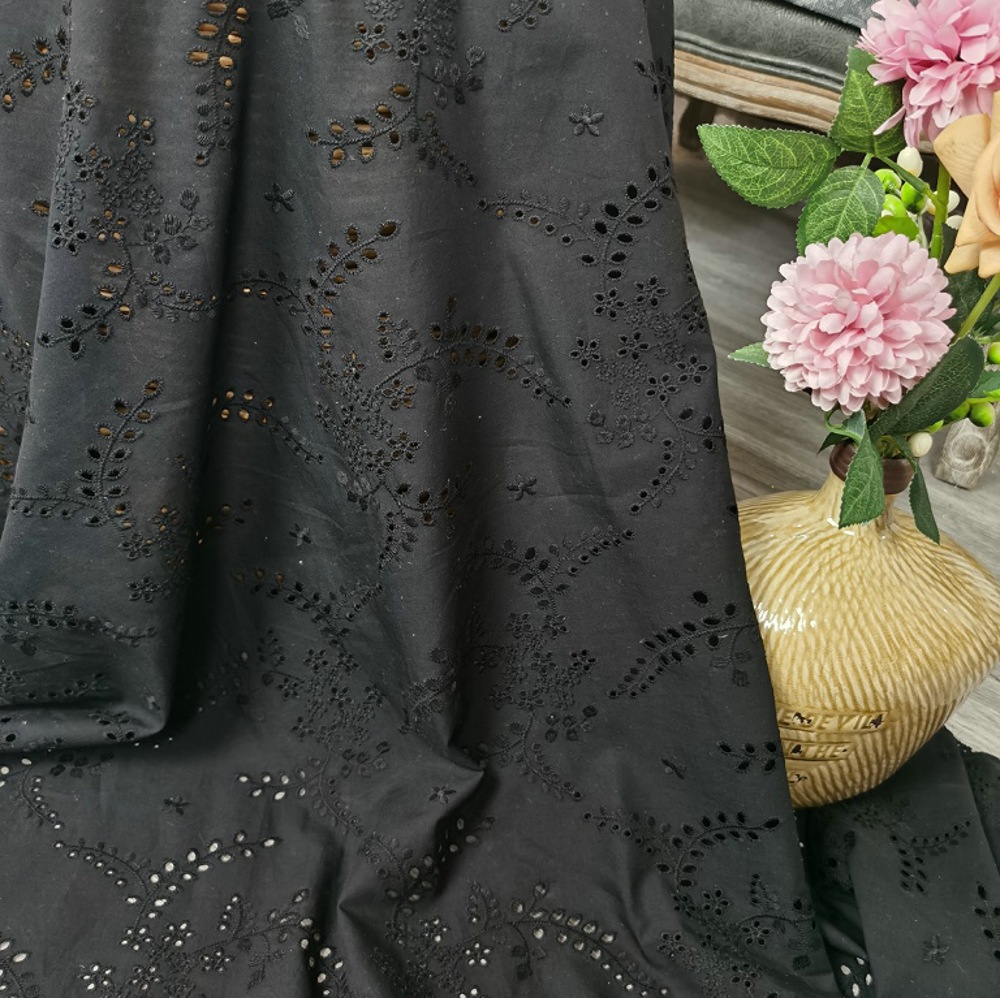 High-quality black hollow-out  - Sewing Eyelet Fabric reseña y precio