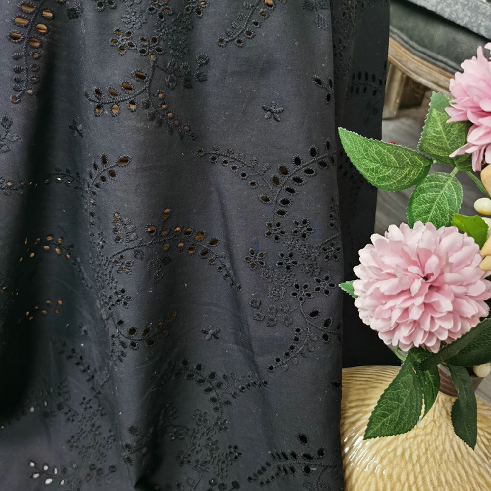 High-quality black hollow-out  - Sewing Eyelet Fabric reseña y precio
