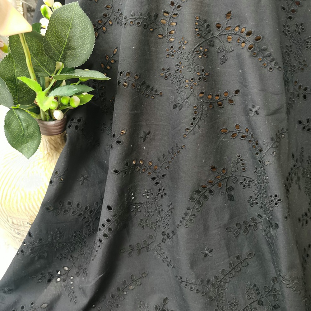 High-quality black hollow-out  - Sewing Eyelet Fabric reseña y precio