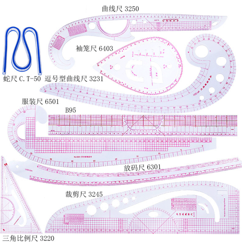 5/6/9pcs Set Tailor Measuring  - Textile Sewing Patterns reseña y precio