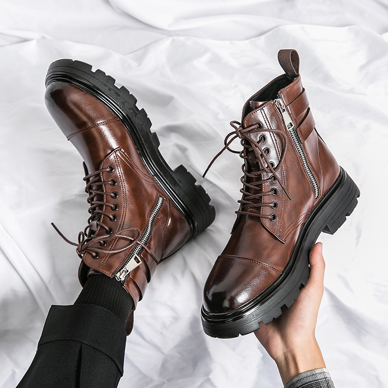 Brand Men's Naked Boots Fashio - Sewing Zipper reseña y precio