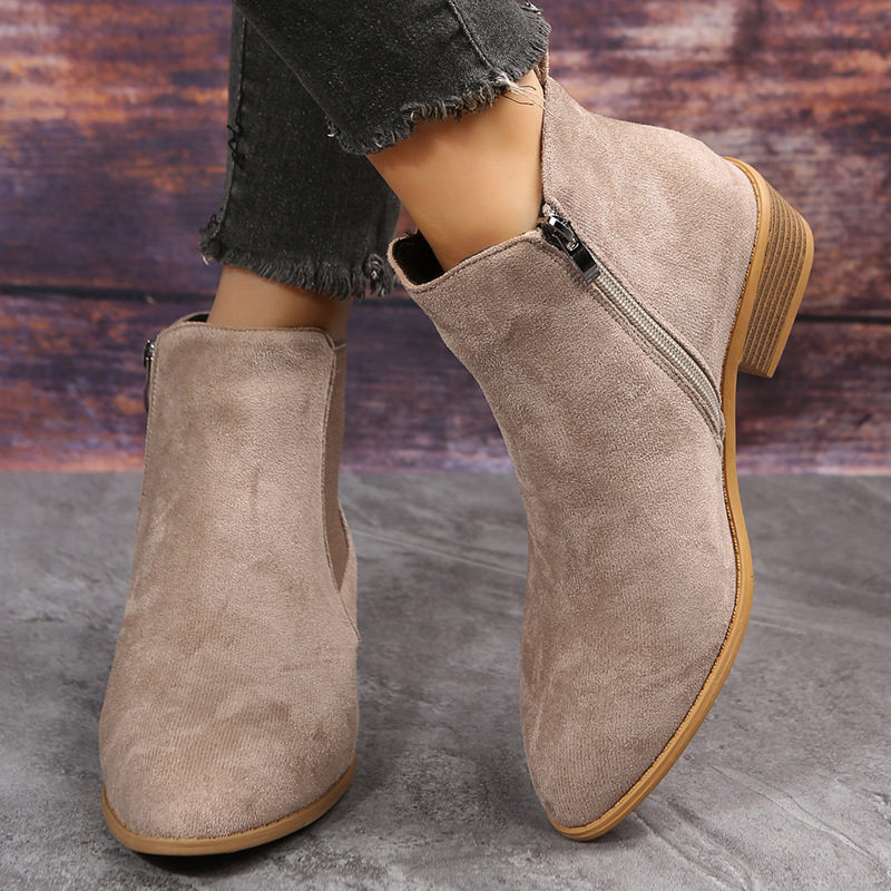 Women's Short Boots Autumn Poi - Sewing Zipper reseña y precio