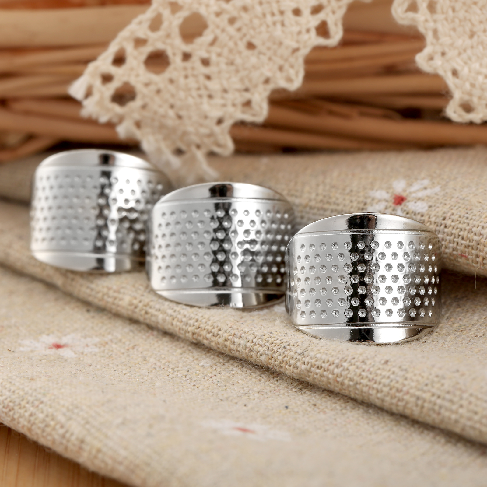3Pcs/lot Sewing Thimbles Ring  - Sewing Thimble Metal reseña y precio