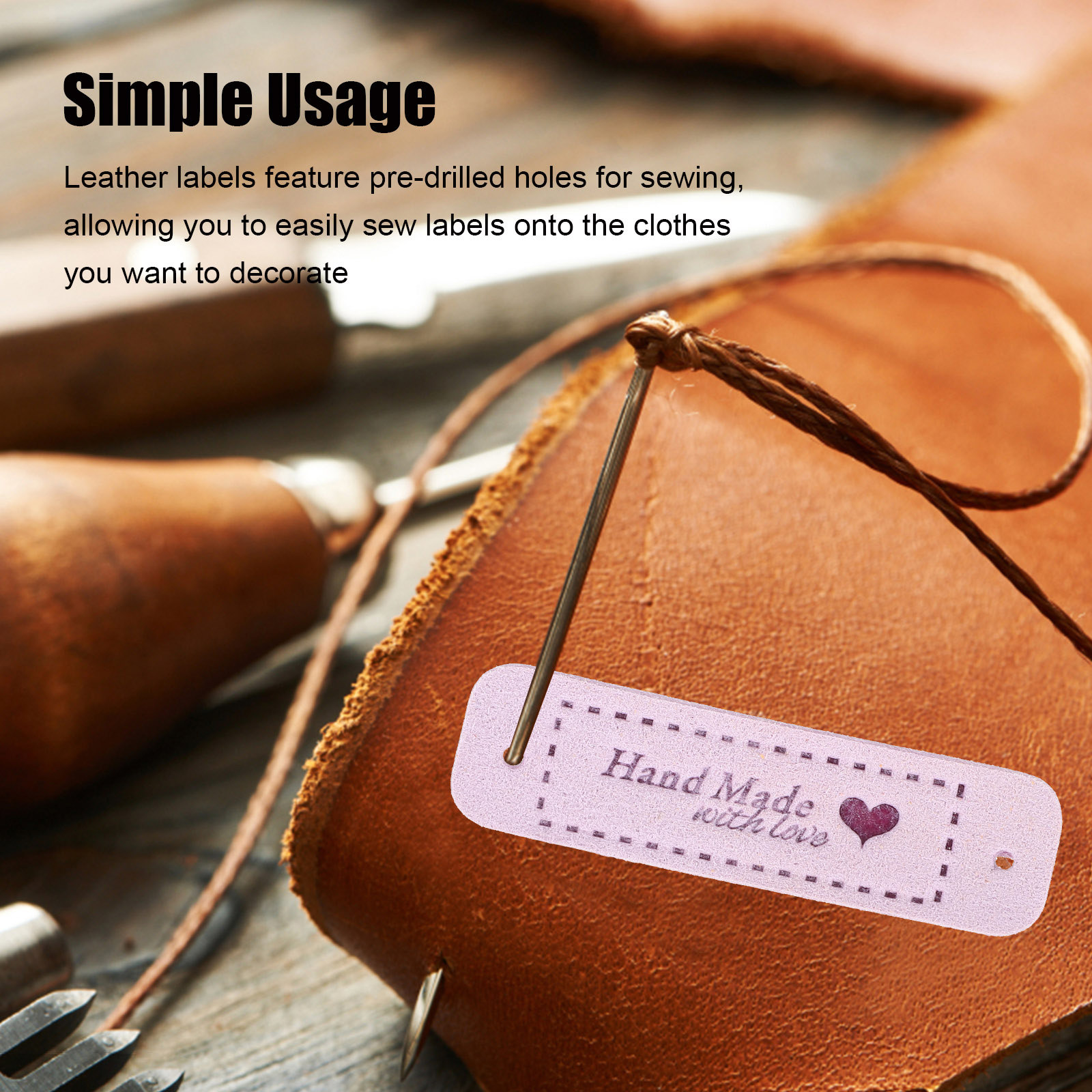 60Pcs Labels Embossed Handmade - Sewing Labels reseña y precio