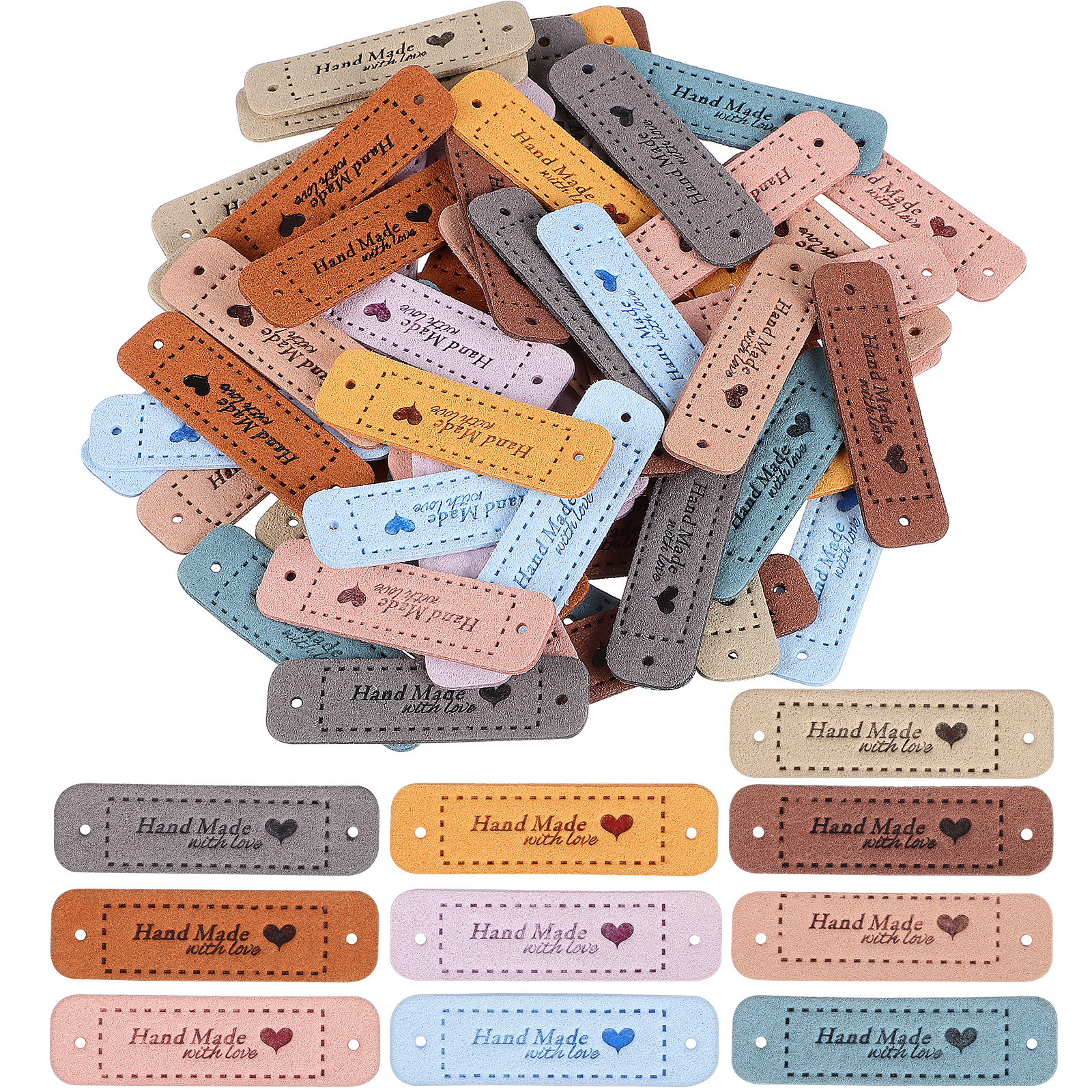 60Pcs Labels Embossed Handmade - Sewing Labels reseña y precio