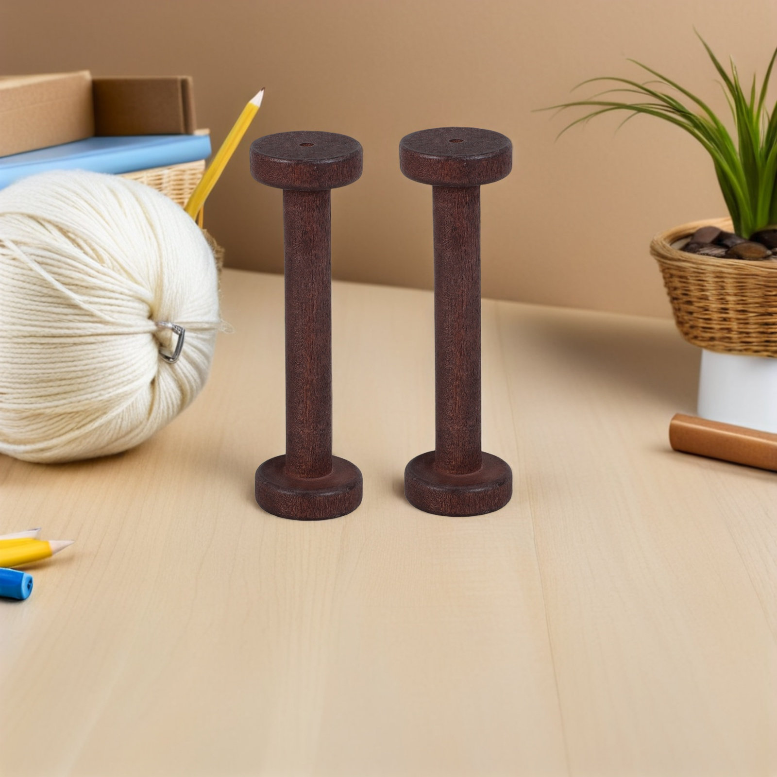 5Pcs Handpolished Wooden Spool - Sewing And Textile reseña y precio
