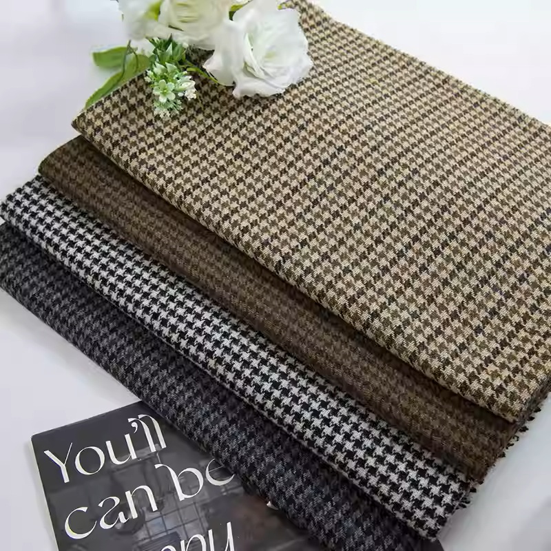Light Coffee Small Houndstooth - Sewing Tweed reseña y precio