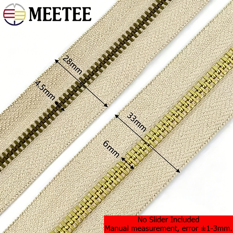 Meetee 2/4Y 3# 5# Metal Zipper - Textile And Sewing Supply reseña y precio