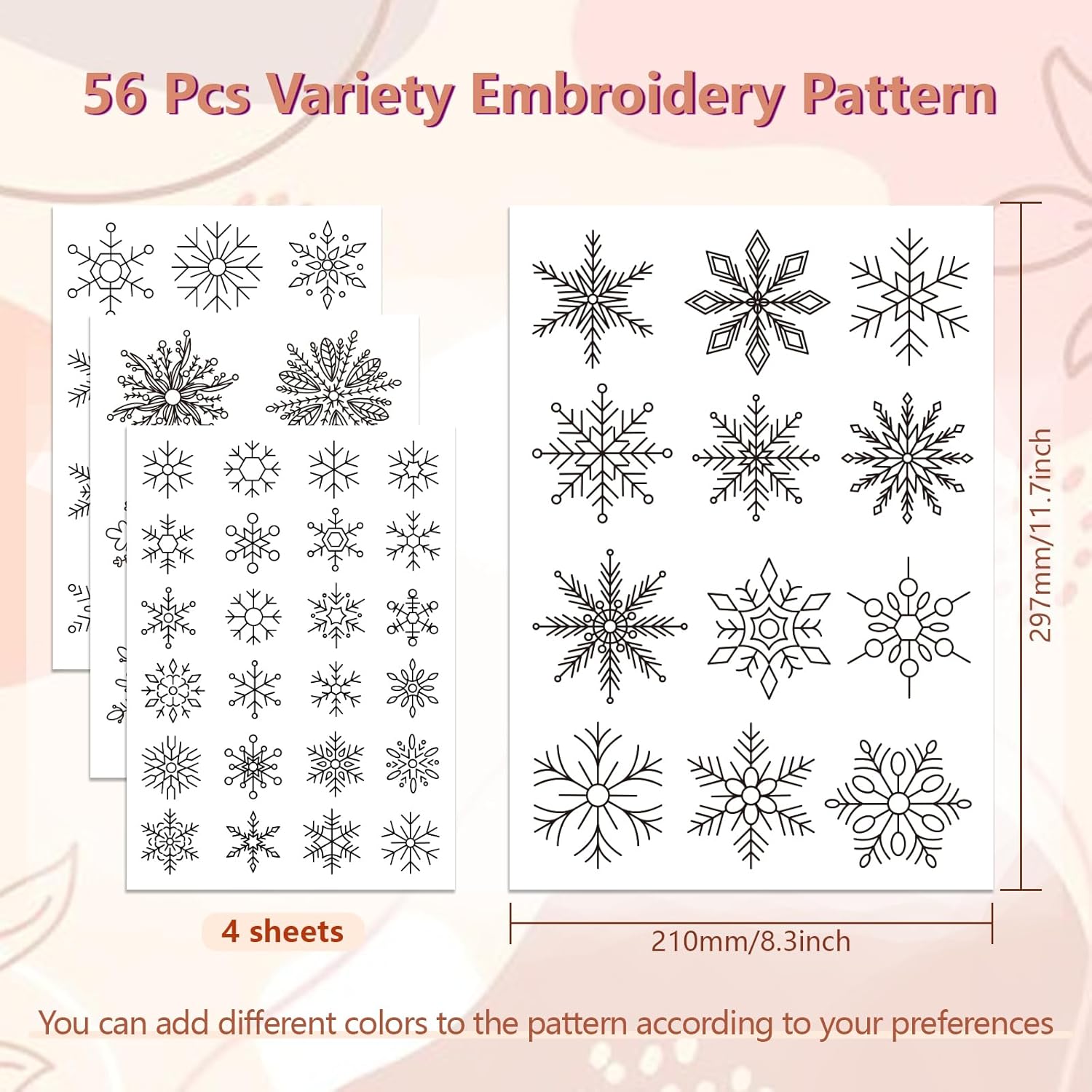 Snowflake Wreath Stick and Sti - Textile Sewing Patterns reseña y precio