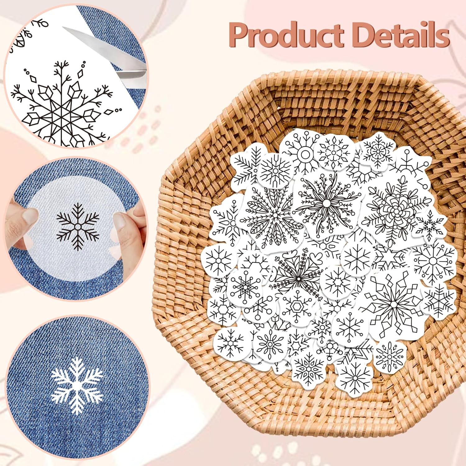 Snowflake Wreath Stick and Sti - Textile Sewing Patterns reseña y precio