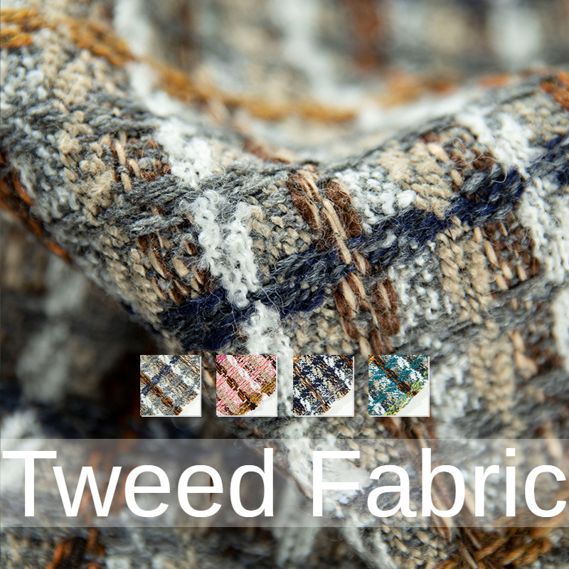 Plaid Tweed Fabric  By The Met - Sewing Tweed reseña y precio